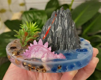 Dinosaur Volcano Scene Pickable:4" Picking Sensory Fidget Picky Pad Skin Picking Anxiety Relief Tactile Satisfying ASMR Dermatillomania ADHD