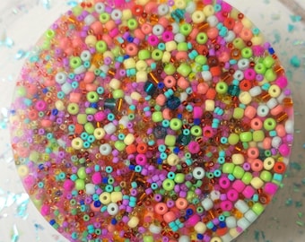 Colorful Seed Beads Pickable: 4" Picking Sensory Fidget Picky Pad Skin Picking Anxiety Relief Tactile Satisfying ASMR Dermatillomania ADHD