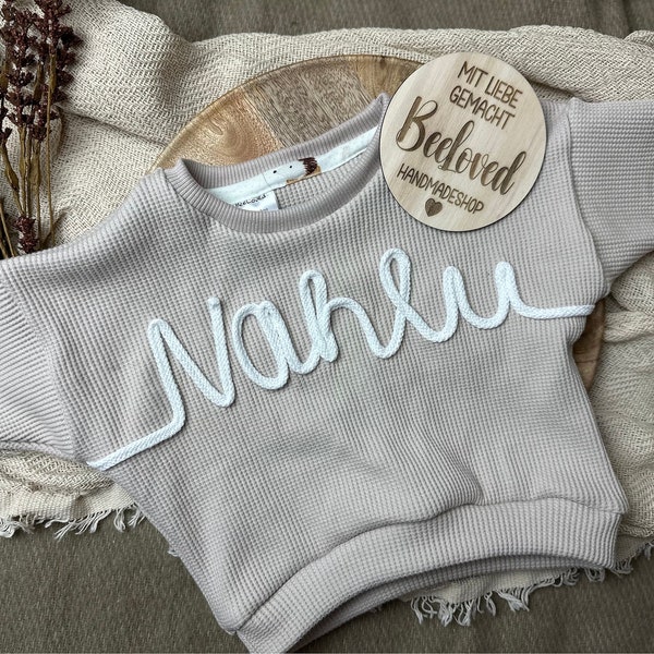 Personalized waffle jersey sweater