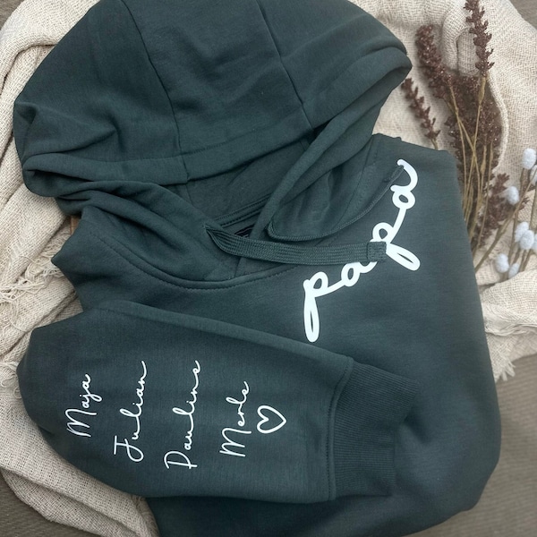 Papa Hoodie und Tragejacke hellgrau