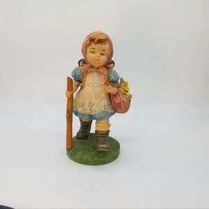 Hand painted girl figure ceramic 1976