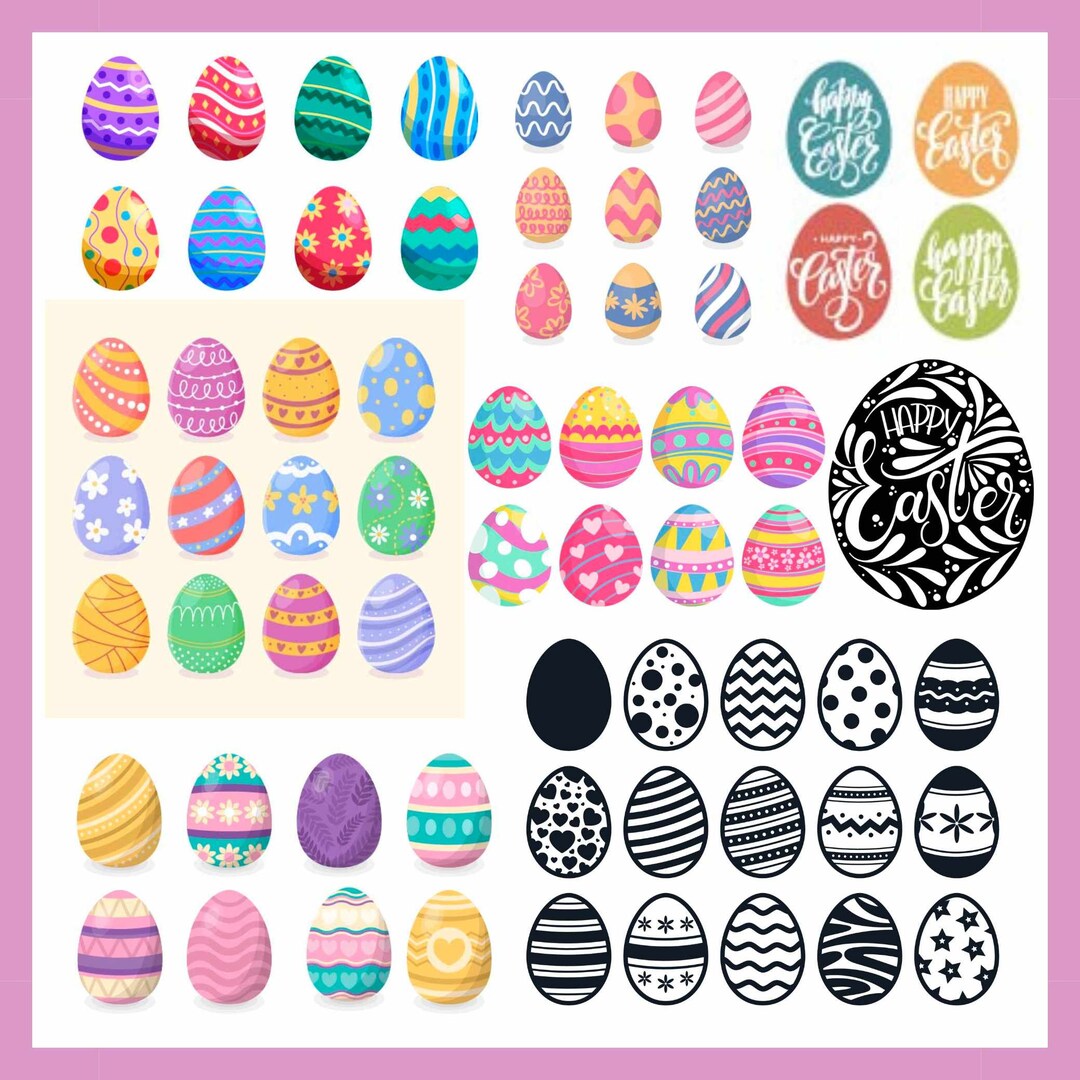 Easter Egg Svg Png Eps Colorful Easter Eggs Svg Easter Svg Files for ...