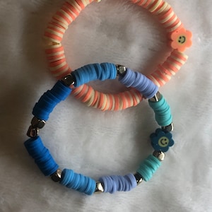 peach flower blueberry flower bracelet set