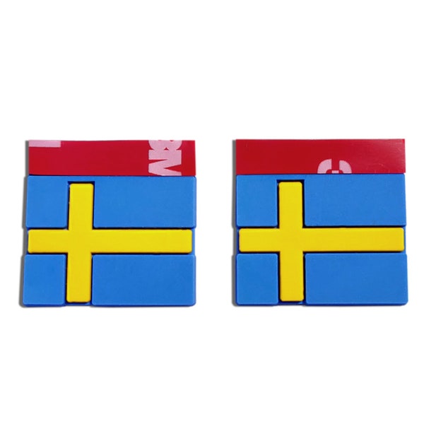 Zweedse vlag Rubber Tags - Paar