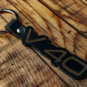 V40 Leather Key Ring   Made in the UK and hand finished