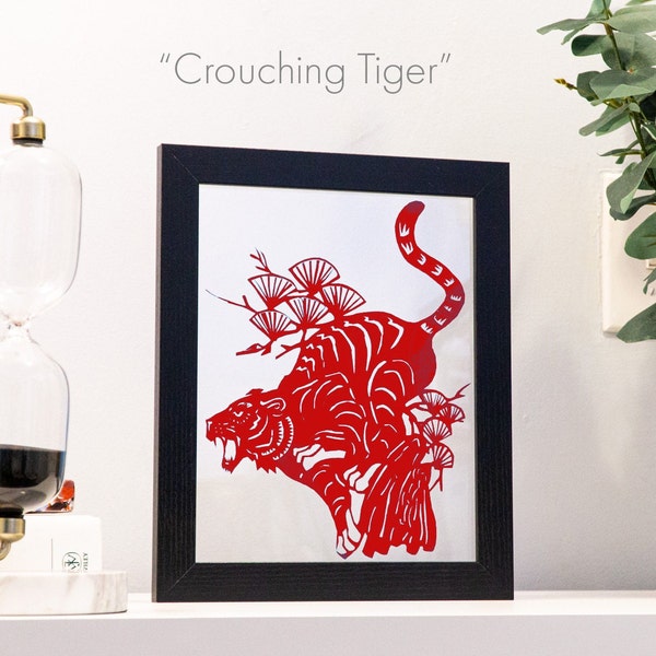 Jahr des Tigers Chinesische Papierschnitt-Designs