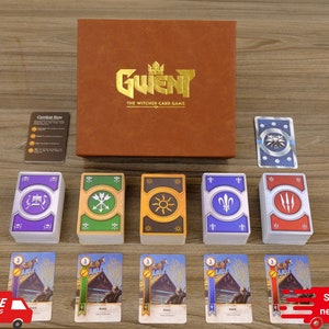 Gwent Cards. 527 Cards with Luxury Leather Case. All 5 Decks. Playmat and Map included. The Witcher Card Game. Valentine Gift. image 4