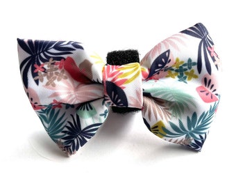 Pink Tropics Dog or Cat Bowtie, Attaches onto Pet Collars.  By: Urban Ruff