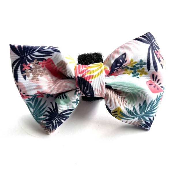 Pink Tropics Dog or Cat Bowtie, Attaches onto Pet Collars.  By: Urban Ruff