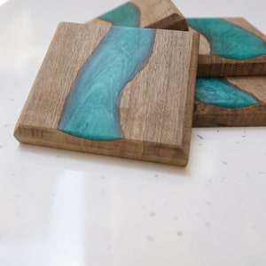 Wood and Epoxy Resin Coasters, Coasters housewarming gift, Wooden Coasters, Handcrafted Stylish Drink Coasters