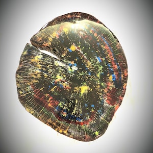 Painted Burnt Wood Epoxy Coffee Table, Unique Side table for living room,  colorful coffee table for newlyweds