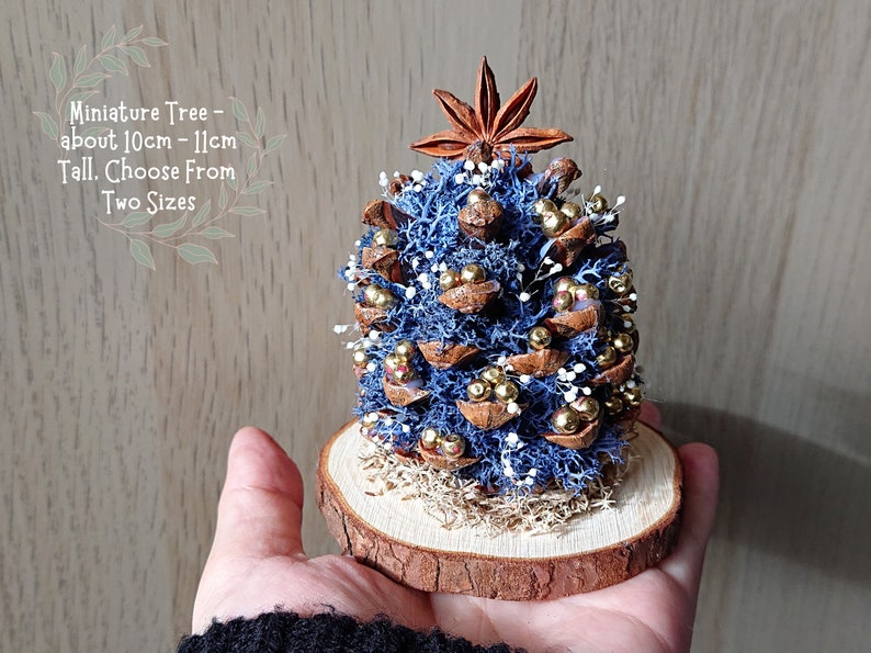 Blue Pinecone Christmas Tree Mini Xmas Tree Table Top Etsy UK