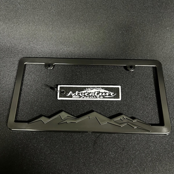 Blackout Mountain License Plate Frame Bracket with Jet Tag