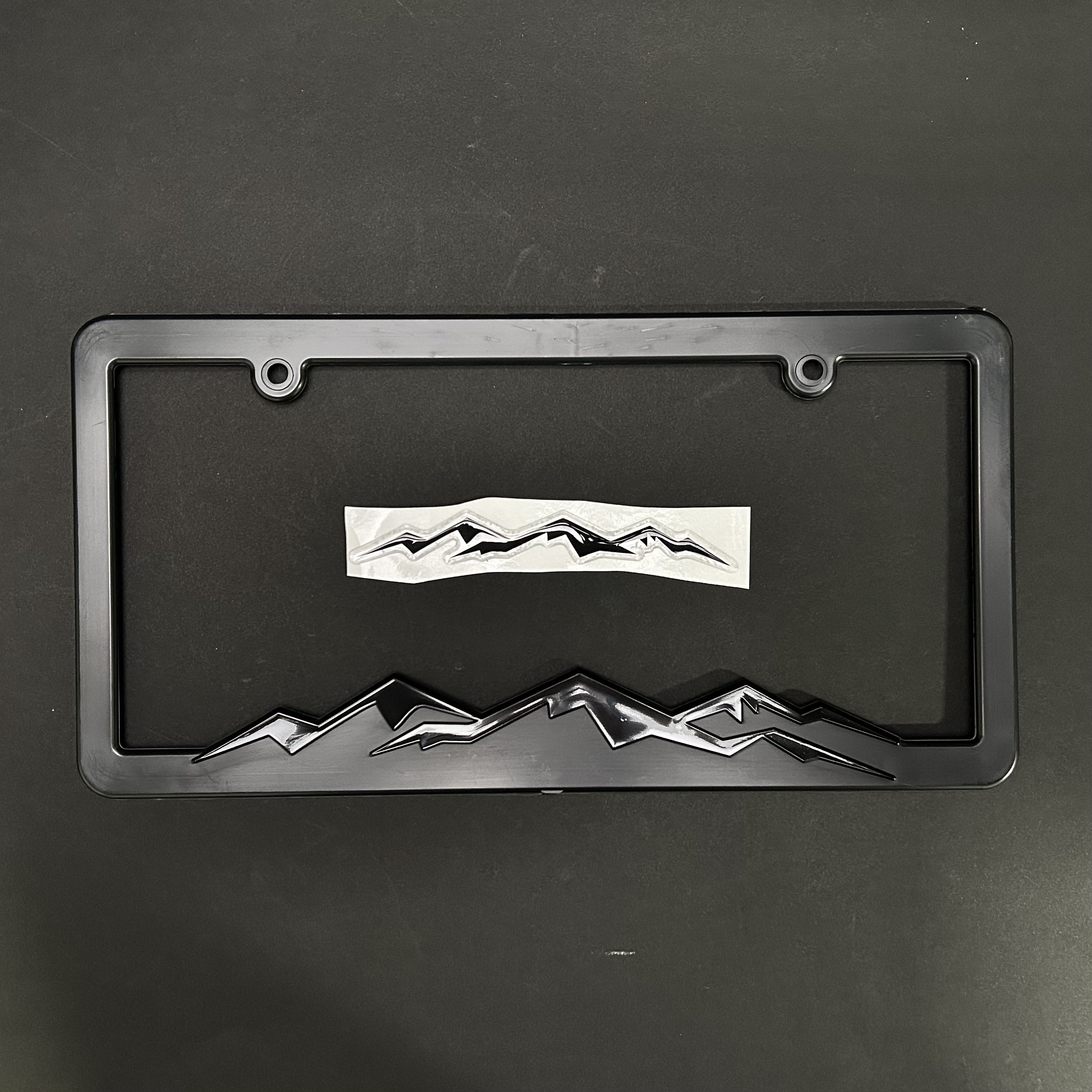IPick Image Ford F-150 License Plate - 3D Double Logo Black Stainless Steel, Made In USA (2015+)