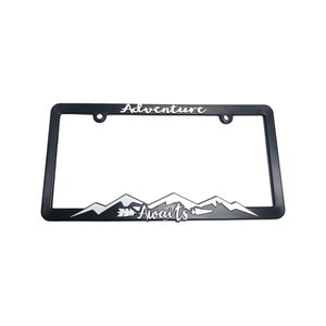 Adventure Awaits Raised Imprint Plastic License Plate Frame