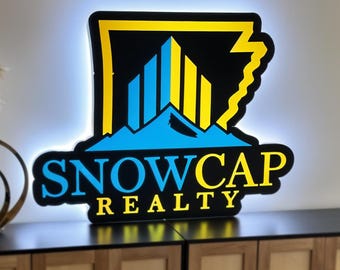 Custom 3D Real Estate Logo Sign, Custom Lighted Sign for Realtor Office Wall