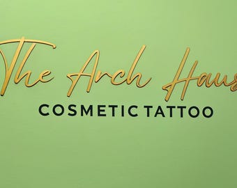 Beauty Salon Acrylic Wall Sign - Custom Business Logo Sign for Spa, Lash, Brow & Nail Studioc