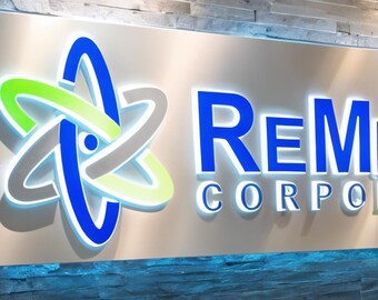 Realtor Business Sign, Custom Backlit Logo Sign for Real Estate Office - Agency Broker Wall Decor