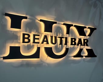 Custom Glow-Up LED Backlit Logo Sign for Office & Storefronts, Suitable for Outdoor and Indoor Use