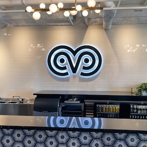 3D Custom Office Sign – LED Backlit Halo Logo – Business Wall Logo Sign