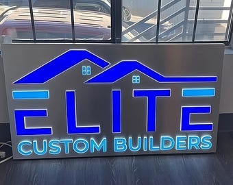 Illuminated Office Wall Logo for Property Agents, LED Backlit Realtor Logo