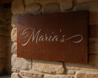 Personalized Metal Plaque - Rustic Custom Wall Sign & Handmade Rusty Decoration