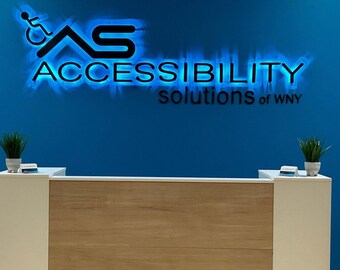 3D Backlit Sign, Clinic Business Sign 3d Metal Letters, Backlit Metal Sign, Boutique sign, Reception Logo Sign Beauty Salon  Medspa  Sign