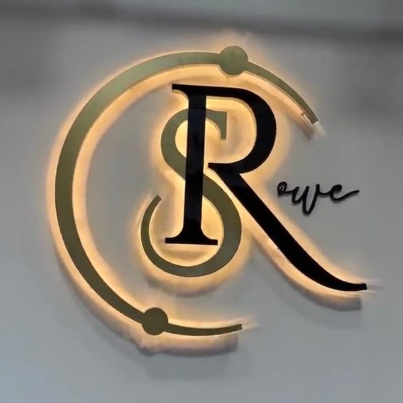 3DGOLD  Backlit Business Sign/ Logo Sign Acrylic / Office Logo Decoration 3D Custom Business sign/ Wall Logo For Spa Beauty Decor