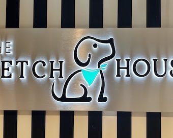 Custom LED Logo for Animal Hospital, Illuminated 3D Backlit Vet Clinic Sign - Custom Animal Hospital Sign