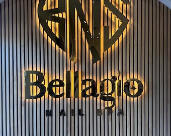 Custom Backlit LED Sign for Business , 3D Illuminated Metal Logo , Personalized Lighted Wall Sign, Office & Storefront Branding Signage