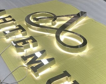3D Sign , Backlit Sign  , Custom logo led light signage , 3D logo letters, 3D wall