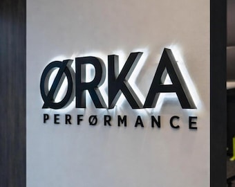 Custom 3D Metal LED Logo Sign, Backlit Halo Lit Business Sign for Office, Storefront & Outdoor Wall Decor