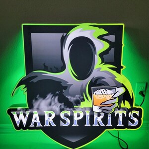 Large Business Sign, Silver Brushed Metal Reception Logo with Halo Light image 13