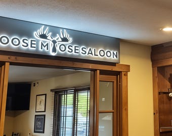 Custom LED Shop Sign for Storefront, 3D Metal Backlit Business Logo for Retail Exterior