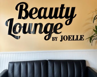 Custom Salon Logo Sign – Acrylic Laser Cut Beauty Business Sign – 3D Wall Logo for Spa, Lash, Hair, Tanning & Nail Studios