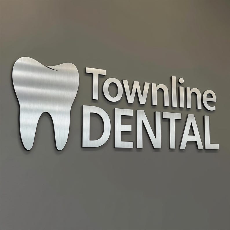Tooth Signage Custom Dental Office Sign – 3D Laser Cut Clinic Wall Logo – Dentist ...