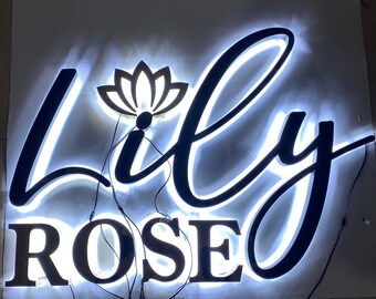 Led Backlit Sign  , Business sign 3D metal Backlit sign , Custom Business Sign , Backlit logo Sign , outdoor Sign for Business