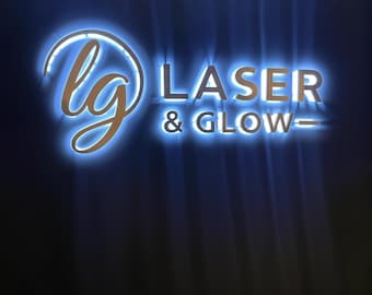 Custom Backlit Business Sign LED – 3D Metal Logo Wall Sign for Office / Storefront