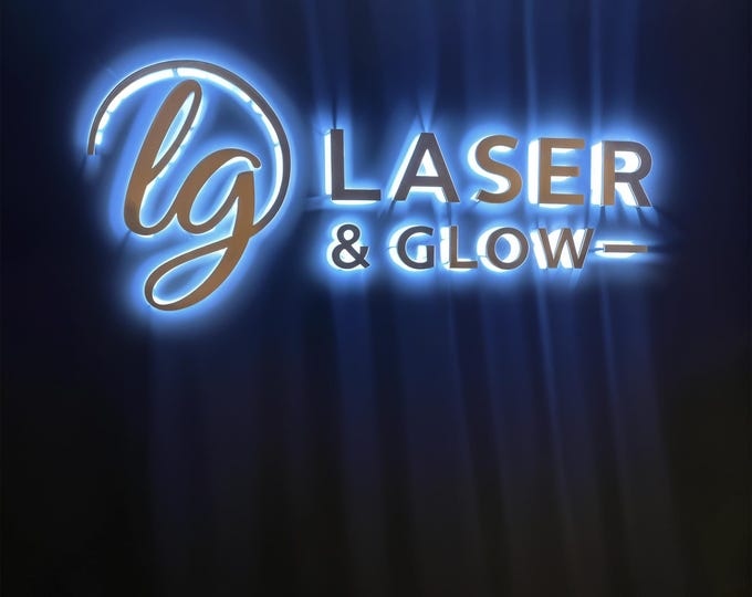 Featured listing image: Custom Backlit Business Sign LED – 3D Metal Logo Wall Sign for Office / Storefront