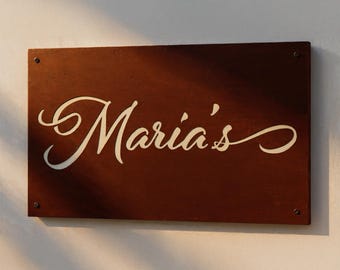 Rustic Metal House Sign - Custom Name Plaque - Custom House Name Sign & Handmade Outdoor Signage