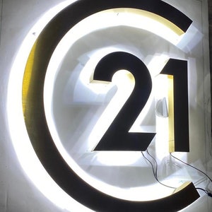 Benutzerdefinierte hinterleuchtetes Schild, Schild für Unternehmen, benutzerdefiniertes Outdoor-Logo, LED-Leuchtkasten von hinten beleuchtet, 3D Metallschild, benutzerdefiniertes 3D-Zeichen für Büro-3D-Logo