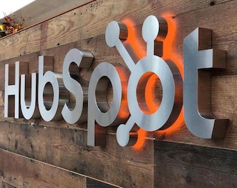 Custom LED Business sign 3D Metal Logo Sign Backlit Logo sign Lighted Office Sign  Personalized Wall signage   Reception Sign  Backlit