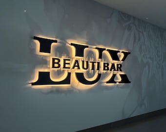 Business 3D Backlit LED Sign for Office, Storefronts & Receptions - Custom Backlit Logo Wall Sign