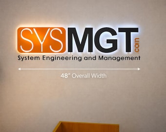 Premium 3D Office Wall Logo Sign | Custom Backlit Metal Corporate Signage