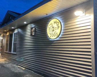 Storefront Sign   , Metal Backlit  Sign , Custom logo led light signage , 3D logo letters, 3D wall logo Raised 3D