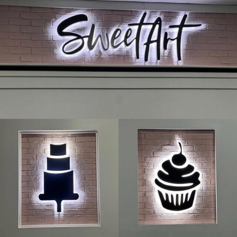 Custom Illuminated Outdoor and Indoor Signage,Stainless Steel Illuminated Logo,Led Illuminated Signage for Business and Office,Backlit Sign