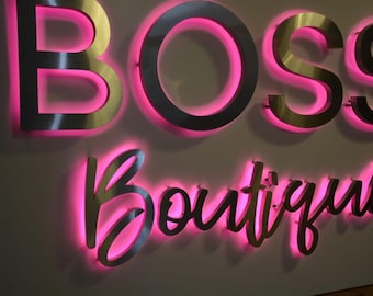 Custom metal Backlit Sign , Metal Business Sign , Led Sign For Wall , 3D Logo Backlit Sign For Business , Metal Outdoor Lighting logo Sign