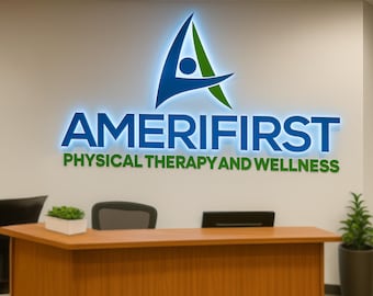 Corporate Custom Backlit Logo Signage - 3D Office Sign for Business Wall & Reception or Lobby