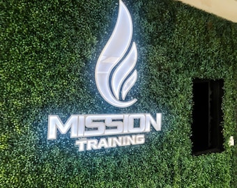 Commercial LED Logo Sign for Building Exterior, Weatherproof 3D Metal Business Sign