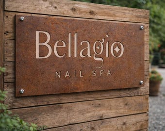 Rustic Corten Metal Sign